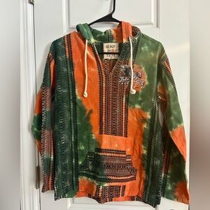 Beach by Exist Lake Placid NY Tie-Dye V-Neck Hoodie